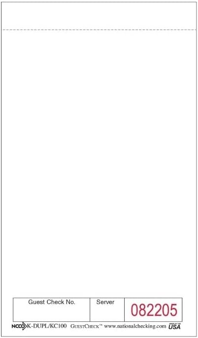 National Checking Company Unilined Single Copy Paper GuestChecks White, 6" Length x 3.5" Width | 50 Checks/Book, 100 Book/Case - Image 3