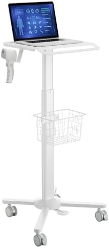 Medical Cart with Wheels, 31.5"-47.2" Height Adjustable Laptop Cart by Juswell