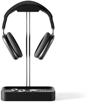 Raico Headphone Stand with Catchall Tray Base Premium Showpiece Headset Holder with Storage Solid Wood (Black Wood) - Image 4