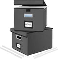 File Organizer Box with Lids, Collapsible File Folder Organizer by Huolewa