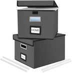 File Organizer Box with Lids, Collapsible File Folder Organizer by Huolewa
