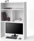 GlikCeil Desk Hutch Dorm White Extra Deep Tall Dorm Desk Bookshelf Organizer with 2 Shelves and 3 Tier Desktop Hutch Storage Organizer 29.75" W x 14" D x 43.75" H for College Home Office Supply by GlikCeil