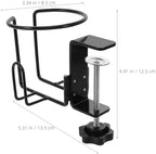 GALPADA Desk Cup Holder Clamp On Mount - Anti-Spill Bottle Rack - 2-in-1 Under Desk Headphone Hanger - Metal Coffee Mug Stand for Drink Office Accessories - Image 2