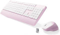 MPTOG Ergonomic Wireless Keyboard and Mouse Combo, Pink White by MPTOG
