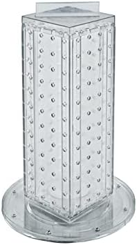 Azar Displays 700220-CLR Pegboard 4-Sided Revolving Counter Display, Clear Translucent Color by AzarDisplays
