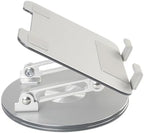 Desktop Tablet Stand with 360° Rotation & Height Adjustment – Heavy Duty Aluminum Alloy Tablet Holder for Desk, Compatible with iPad, Tablets, Laptops & Drawing Boards (4.5-14 inch, Silver) - Image 3