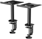 suptek Small Clamp-on Speaker Stand Desk Mount Set, Tilt, Swivel, 7.8 x 6.5 inch Trays, Universal Audio Holders for Computer and Bookshelf Speakers, Elevated Sound, 2 Pack, Black, SDM001SFX by suptek