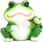 Resin Mother Baby Frog Figurine, Desktop Organizer Pen Holder by BRABUD