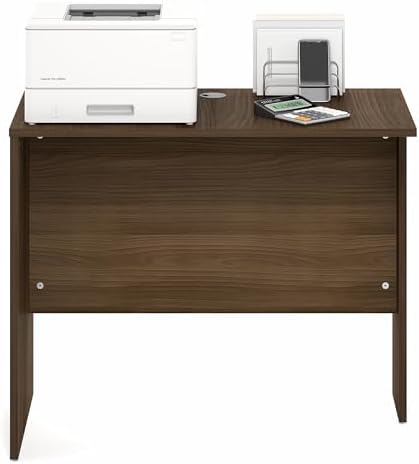 Furinno Roger Office Desk Return, 35 Inch Rectangular Desk Return for Executive Desk, Reversible with Cord Grommet, Scratchproof and Water-Resistant, for Home Study, Office, Modern Walnut - Image 5
