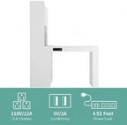 51.6" White Corner Computer Desk with Drawers for Home Office - Image 5