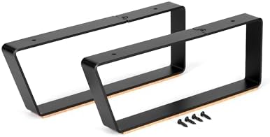 Modern Matte Black Desk Shelf Leg, Monitor Stand Base, Durable Steel with Cork Pad, 10" Depth Minimalist Design Leg for Office Organization (Two Legs) - Image 4