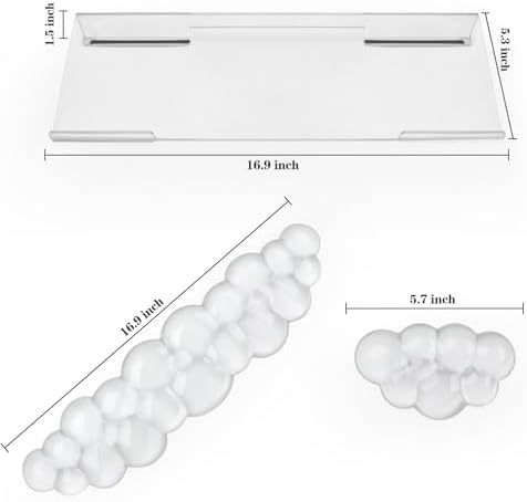 Acrylic Transparent Computer Keyboard Stand with Gel Cloud Keyboard and Mouse Wrist Rest, Ergonomic Tilting 3-in-1 Set, Relieves Painful Typing, for Office/Computer/Laptop/Gaming - Image 6