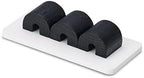 OAKYWOOD Magnetic Cable Holder – Charging Cable Clips – Desk Cord Organizer – 9.6x4.8x2.2 cm – Black Holder with White Base - Image 2