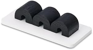 OAKYWOOD Magnetic Cable Holder – Charging Cable Clips – Desk Cord Organizer – 9.6x4.8x2.2 cm – Black Holder with White Base - Image 2
