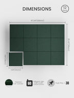 Bumusty 48"x 36" Large Felt Bulletin Board Tiles, Pine Green - Image 2