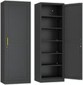 Ckzbx Metal Locker Tall Narrow Storage Cabinet, 67" H Locking Tool File Cabinets Snack Locker Organizer for School Classroom,Bedroom,Gym Home Office,Entryway and Hallway (20" W 1Door Black) by Ckzbx