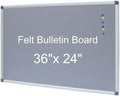 DEVELOP 36x24 Inch Gray Felt Bulletin Board, Wall Mounted Pin Memo Notice Cork Board with Silver Aluminium Frame for Office, Home, and Classroom, Includes 10 Push Pins by DEVELOP
