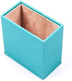 MOOGCO Leather Document Tray - Pen Holder - Note Paper Holder -3 Accessories-Desk Organizer - Office Desk Accessories - Desktop Storage - 3 PCS (TURQUOISE) - Image 3