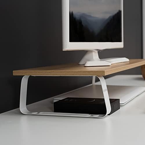 VIVO 24 inch Monitor Stand, Wood and Steel Desktop Riser, Screen, Keyboard, Laptop, Small TV, Ergonomic Desk and Tabletop Organizer, Light Wood, STAND-V000WM - Image 5