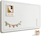 Large Bulletin Board, 35 X 24 Inches Felt Cork Board with 40 Pushpins, Foldable Felt Notice Pin Board Photo Display Board with Self-Adhesive Tape for Office Home School (White, 35x24 inch) by Subeauty