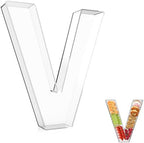 13.8" Extra Large Acrylic Letter Charcuterie Board Box, Reusable Fillable Letter Cake Candy Dish Display Serving Tray for Birthday Anniversary Party Decoration (V) by RUFHVTY