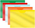 Assorted Plastic Folders with Pockets and Clear Cover, Doctor Stuff, Letter Size, Top Loading Vinyl File Folders, Job Jacket, Documents Holder, Pack of 100 by DoctorStuff