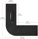 ZORESYN PU Leather L Shaped Desk Mat (43.3"+43.3") x 13" Black - Image 2