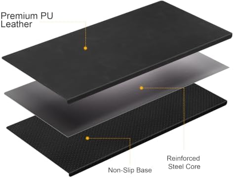 HAUTOCO PU Leather Desk Mat with Folded Edge Design, Steel Core Support - Image 4