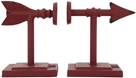 Creative Co-Op Decorative Cast Metal Arrow Bookends, Red, Set of 2 Pieces by CreativeCo-Op