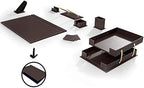 MOOGCO Desk Organizers - Desk Accessories - Leather Desk Organizer - Bonded Leather Set - Office Desk Accessories - Home Office Accessories - Desk Supplies - Leather Desk Set - Office Accessories - Image 3