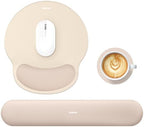 Sushret Mouse Pad and Keyboard Wrist Rest, 3-in-1 Gel Memory Foam Ergonomic Mouse Pad with Wrist Rest Set, Gaming Mousepad Arm Cushion Support for Computer Desk Accessories Cute Setup,Apricot Pink by Sushret