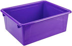 Storex Letter Size Deep Storage Tray – Organizer Bin for Classroom, Office and Home, Violet, 5-Pack (62528A05C) - Image 3