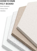 Fluxynara 12-Pack Hexagon Felt Bulletin Board Tiles, Stone Beige-1 - Image 3