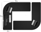 MAIDERN (59" + 59") x 19.6" Black Large L Shaped Desk Mat - Leather Gaming Corner Desk Pad for Office Computer - Image 2