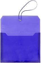 JAM PAPER Plastic Expansion Envelopes with Elastic Band Closure - Letter Booklet - 9 3/4 x 13 with 2.5 Inch Expansion - Blue - 12/Pack - Image 2