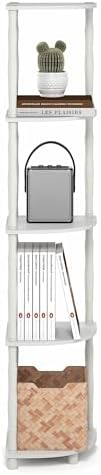 Furinno Turn-N-Tube Storage Shelves, 5-Tier Open Frame Book Shelf, Standing Corner Shelf, Toolless Open Shelves, Classic Tubes, for Organization and Storage, Living Room, Home Office, White - Image 6