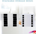12 Pcs Clear Paper Storage Box, Black, 12.4 x 9.84 x 1.18 Inches - Image 6