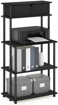 Furinno Turn-N-Tube Printer Stand with Storage, 5-Tier Large Printer Stand, Printer Table with Top Cabinet, for CPU, Office Supplies, Dark Americano by Furinno-FitsYourSpaceFitsYourBudget