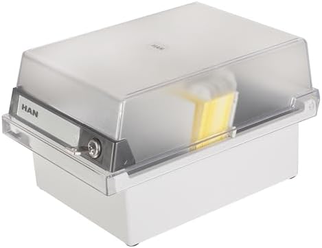 HAN 966-S-631, Card filing box Special Edition A6 landscape. Innovative, attractive design holds 800 cards with lock, readjustable lid supplied with large inscription label, light-grey-translucent by Unknown