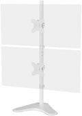 VIVO Dual Monitor Desk Stand Free-Standing LCD Mount, Holds in Stacked Vertical Position 2 Ultrawide Screens up to 34 inches, White, STAND-V002LW by VIVO