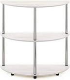 Furinno FRANS Toolless Half Round 3-Tier Entryway Table, White Wood - Image 6