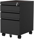 MIIIKO 3 Drawer File Cabinet, Metal Filing Cabinet with Lock Rolling Wheels, Office Storage Under Desk,Deep Drawers for Hanging Legal Letter Fill, Full Assembled Except Casters by MIIIKOOfficeFurniture