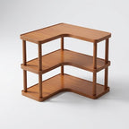 Desktop Storage Rack Three Tier Bamboo Corner Desk Organizer L Shaped Easy to Assemble for Wall - Image 4