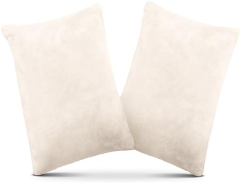 1 MIDDLE ONE 2 Pack Small Pillow, Memory Foam Mini Pillow 11 X 7 Inches for Travel, Sleeping, Nap and Neck, Knee, Lumbar Support, Tiny Cushion for Pet, Dogs (Off-White) by 1MIDDLEONE
