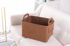 Minoisome Storage Basket Felt Storage Bin Collapsible& Convenient Box Organizer with Carry Handles for Office Bedroom Closet Babies Nursery Toys Laundry (Brown, 15.7inch（L）×11inch（W）×10inch（H）) - Image 4