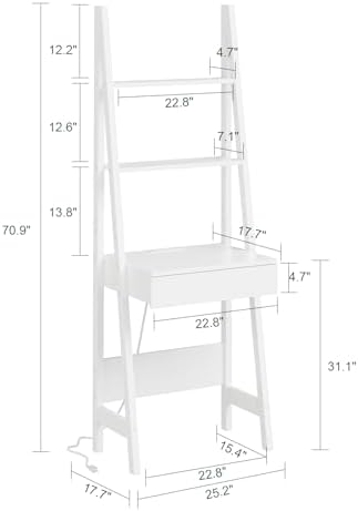 Haotian Ladder Desk with Power Outlet - Image 2