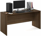 Furinno Roger Computer Desk, 60 Inch Rectangular Executive Desk with Modesty Panel, Home Office Desk with Thick Tabletop, Desk Cord Grommet, Scratchproof, for Home Study, Office, Modern Walnut - Image 3
