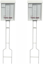 Sanzo Specialties Outdoor Brochure Box on a Stake 46 inch tall - Holds 250 8.5 x 11 Documents and 60 Business Cards, Flyer Literature Yard Dispenser (White, Pack of 2) by Unknown