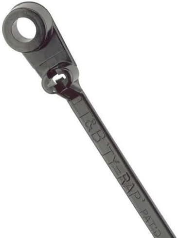 Thomas & Betts TY534MX Cable Tie, UV Resistant Nylon, 40 lb., 6", #8 Mounting Hole, Black (Pack of 100) by Thomas+%26+Betts