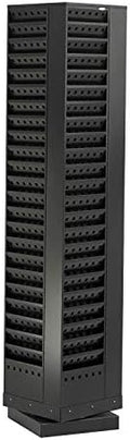 Safco 4325BL Industrial Steel Rotary Magazine & File Rack - 92 Pocket, Black - 360° Rotational Steel Base, 5 lbs. Capacity Per Pocke by SafcoProducts